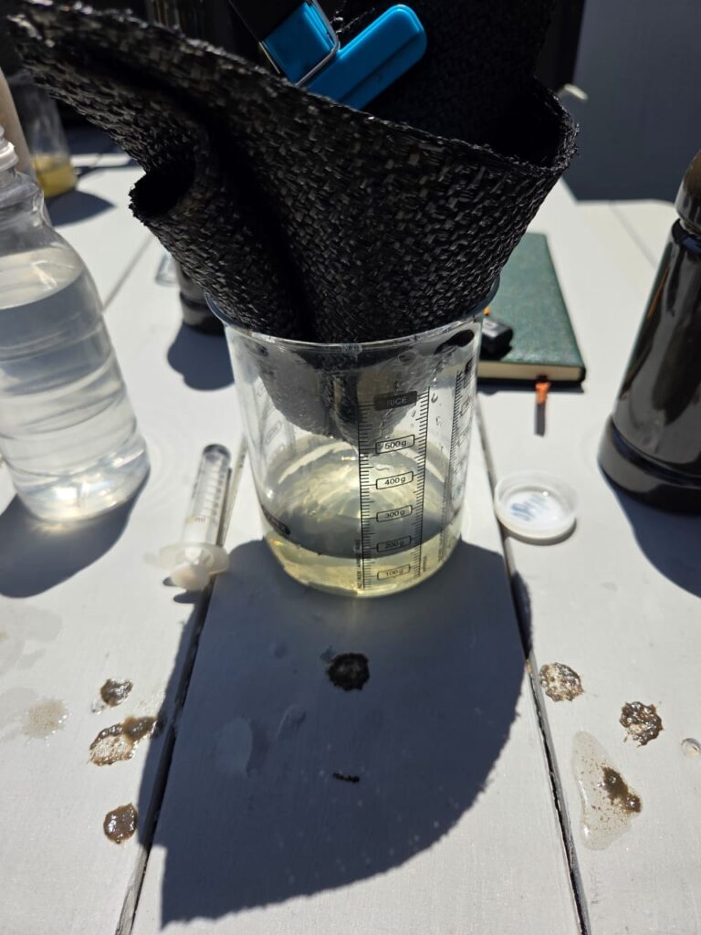 Dewatering treatability testing — geotextile filtration of sludge at WWTP, South Africa