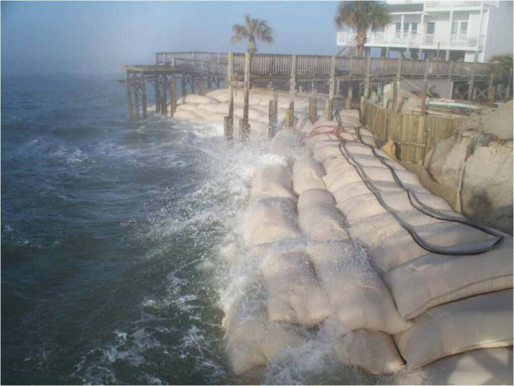 TITANBag® coastal protection — bags withstanding wave action during storm conditions